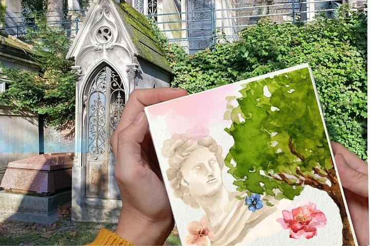 Père Lachaise Cemetery Art: Watercolor Postcard Workshop in Paris — photo 2