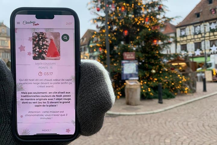 Unusual track game on Christmas markets in Obernai