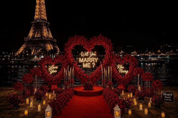 Romantic Marriage Proposal in Paris