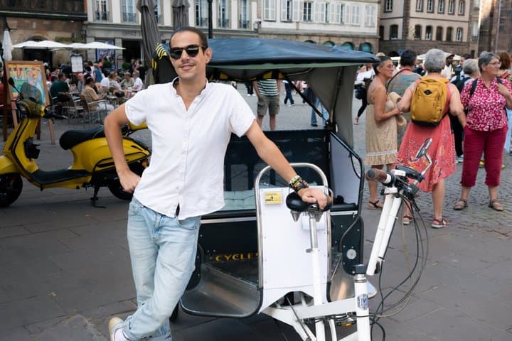 Explore Strasbourg in a comfortable rickshaw tuk-tuk
